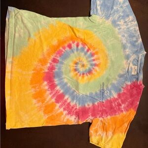 Tie-Dye Spiral Kids T-Shirt in Multicolor - Simply Southern Youth Large